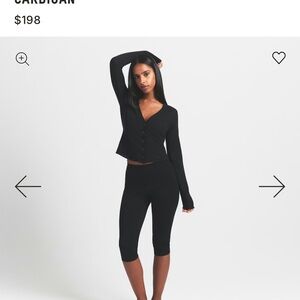 NWT SKIMS Featherweight Cashmere Black Cardigan